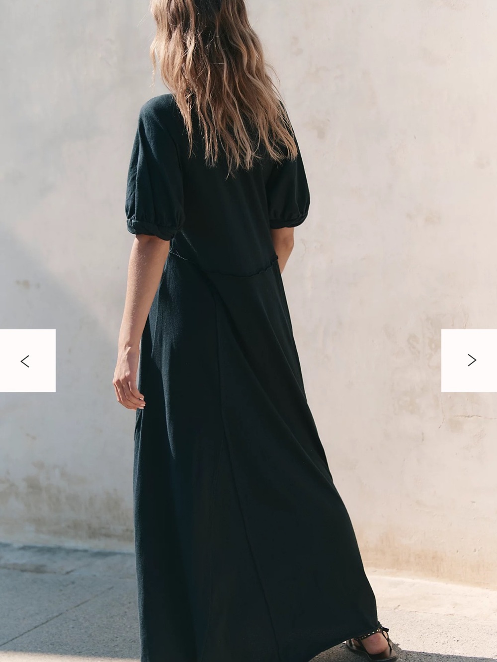 Free People Beach August Nights Black Puff-Sleeve Maxi Dress - Picture 2 of 6